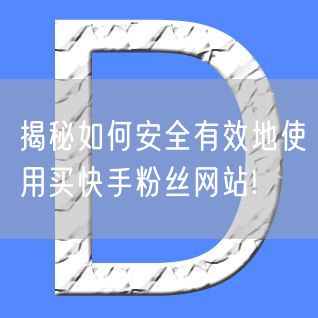 揭秘如何安全有效地使用买快手粉丝网站!